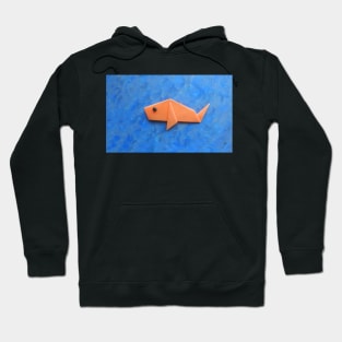 Orange origami fish Hoodie